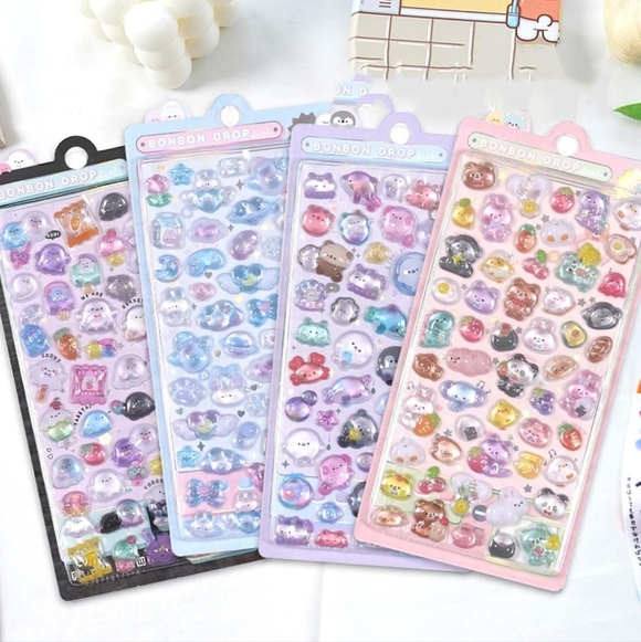 Cute Animal Puffy Stickers Set 200 pc 3D print - Picture 8 of 8